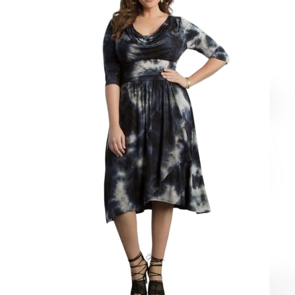 Kiyonna Draped in Class Tie Dye Dress